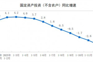 2025年全国固定资产投资下降3.8%，制造业投资增长0.6%